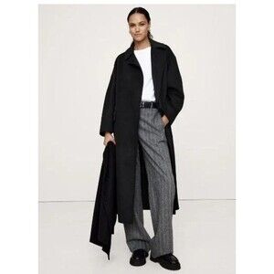 Banana Republic Oversized Double-Faced Wool Black Cape Trench Coat Small S NWOT